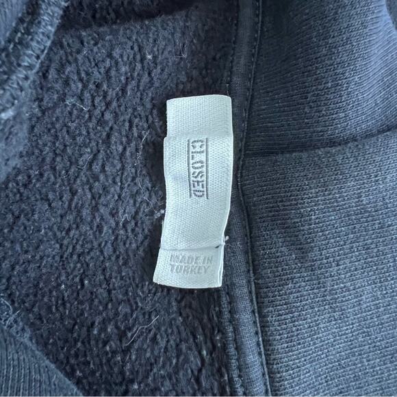 Closed Oversized Printed Logo Hoodie Navy Blue Size Small - Picture 10 of 14